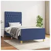 vidaXL Cadre de lit avec tête de lit Bleu 90x200 cm Tissu