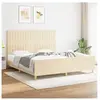 vidaXL Cadre de lit avec tête de lit Crème 180 x 200 cm Tissu