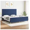 vidaXL Cadre de lit avec tête de lit Bleu 180 x 200 cm Tissu