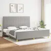 vidaXL Cadre de lit avec tête de lit Gris clair 200x200 cm Tissu
