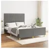 vidaXL Cadre de lit avec tête de lit Gris foncé 140x190 cm Tissu