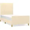 vidaXL Cadre de lit avec tête de lit Crème 100x200 cm Tissu