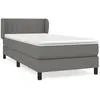 vidaXL Sommier à lattes de lit avec matelas Gris foncé 180x200cm Tissu
