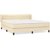 vidaXL Sommier à lattes de lit avec matelas Crème 180x200 cm Tissu