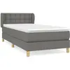 vidaXL Sommier à lattes de lit avec matelas Gris foncé 140x190cm Tissu