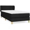 vidaXL Sommier à lattes de lit avec matelas Noir 90x190 cm Tissu