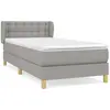 vidaXL Sommier à lattes de lit avec matelas Gris clair 100x200cm Tissu