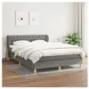 vidaXL Sommier à lattes de lit avec matelas Gris foncé 140x190cm Tissu