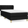 vidaXL Sommier à lattes de lit avec matelas Noir 90x200 cm Tissu