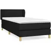 vidaXL Sommier à lattes de lit avec matelas Noir 140x190 cm Tissu