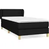 vidaXL Sommier à lattes de lit avec matelas Noir 90x190 cm Tissu