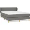 vidaXL Sommier à lattes de lit avec matelas Gris foncé 140x190cm Tissu