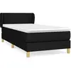 vidaXL Sommier à lattes de lit et matelas Noir 80x200 cm Tissu
