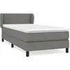vidaXL Sommier à lattes de lit avec matelas Gris foncé 180x200cm Tissu