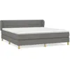 vidaXL Sommier à lattes de lit avec matelas Gris foncé 160x200cm Tissu