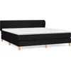 vidaXL Sommier à lattes de lit avec matelas Noir 180x200 cm Tissu
