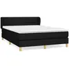 vidaXL Sommier à lattes de lit avec matelas Noir 140x190 cm Tissu