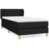 vidaXL Sommier à lattes de lit avec matelas Noir 100x200 cm Tissu