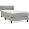 vidaXL Sommier à lattes de lit avec matelas Gris clair 100x200cm Tissu
