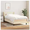 vidaXL Sommier à lattes de lit avec matelas Crème 100x200 cm Tissu