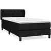 vidaXL Sommier à lattes de lit et matelas Noir 80x200 cm Tissu