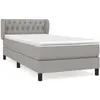 vidaXL Sommier à lattes de lit avec matelas Gris clair 140x190cm Tissu