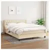 vidaXL Sommier à lattes de lit avec matelas Crème 140x190 cm Tissu