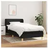 vidaXL Sommier à lattes de lit avec matelas Noir 90x190 cm Tissu