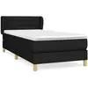 vidaXL Sommier à lattes de lit avec matelas Noir 100x200 cm Tissu