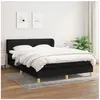 vidaXL Sommier à lattes de lit avec matelas Noir 140x190 cm Tissu