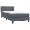 vidaXL Sommier à lattes de lit et matelas Gris foncé 90x200 cm Velours