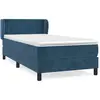 vidaXL Sommier à lattes de lit et matelas Bleu foncé 200x200cm Velours
