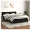vidaXL Sommier à lattes de lit avec matelas Noir 140x190 cm Velours
