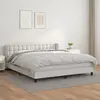 vidaXL Sommier à lattes de lit avec matelas Blanc 180x200cm Similicuir