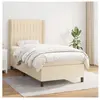 vidaXL Sommier à lattes de lit avec matelas Crème 100x200 cm Tissu