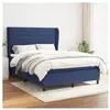 vidaXL Sommier à lattes de lit avec matelas Bleu 140x200 cm Tissu