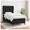 vidaXL Sommier à lattes de lit avec matelas Noir 100x200 cm Tissu