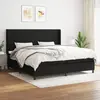vidaXL Sommier à lattes de lit avec matelas Noir 200x200 cm Tissu