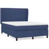 vidaXL Sommier à lattes de lit avec matelas Bleu 140x190 cm Tissu