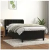vidaXL Sommier à lattes de lit avec matelas Noir 90x190 cm Velours