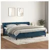 vidaXL Sommier à lattes de lit et matelas Bleu foncé 200x200cm Velours