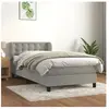 vidaXL Sommier à lattes de lit et matelas Gris clair 90x190 cm Velours