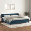 vidaXL Sommier à lattes de lit et matelas Bleu foncé 200x200cm Velours