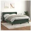 vidaXL Sommier à lattes de lit et matelas Vert foncé 140x200cm Velours