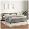 vidaXL Sommier à lattes de lit et matelas Gris clair 160x200cm Velours