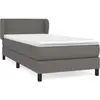 vidaXL Sommier à lattes de lit avec matelas Gris 80x200 cm Similicuir