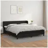 vidaXL Sommier à lattes de lit avec matelas Noir 180x200 cm Similicuir