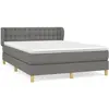 vidaXL Sommier à lattes de lit avec matelas Gris foncé 160x200cm Tissu