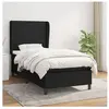 vidaXL Sommier à lattes de lit avec matelas Noir 100x200 cm Tissu