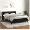 vidaXL Sommier à lattes de lit avec matelas Noir 140x190 cm Velours